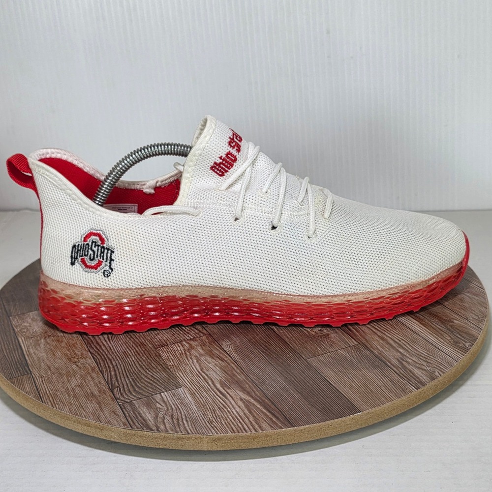 FOCO Ohio State Buckeyes Sneakers Mens 10 White Red Mesh NCAA Fan Gear